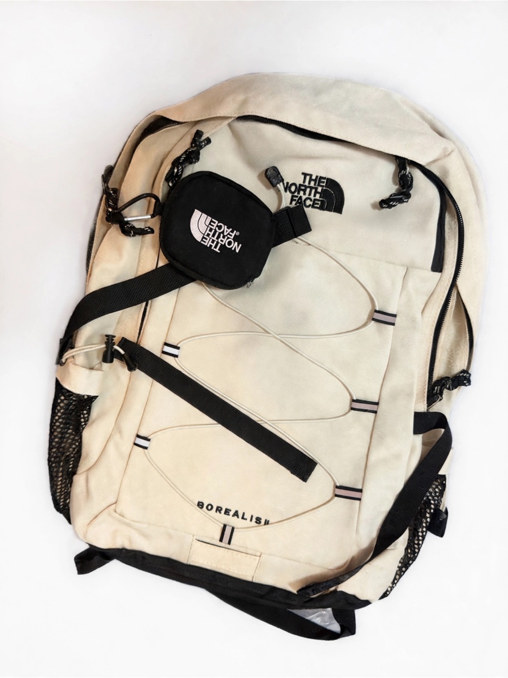The North Face White Label Beige Canvas Backpack with Black Logo Cream/Black